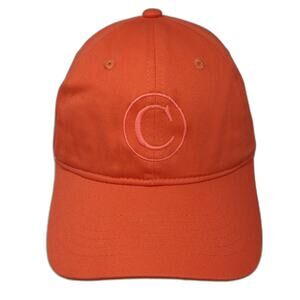 Viv&Lou Baseball Cap Orange One Size Adjustable Cotton Embroidered C Hat